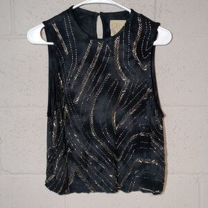 Chaser Women's Loose Fit Tie Dye Beaded Muscle Tank Size Small